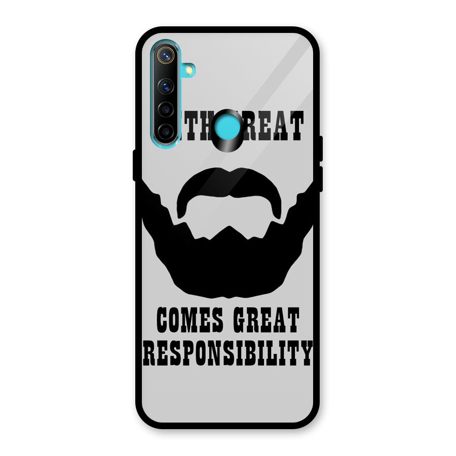 Great Beard Great Responsibility Glass Back Case for Realme 5