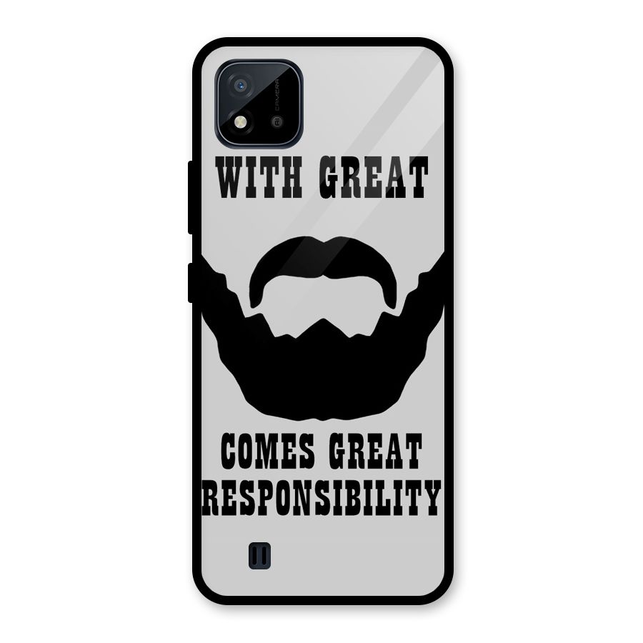 Great Beard Great Responsibility Glass Back Case for Realme C11 2021