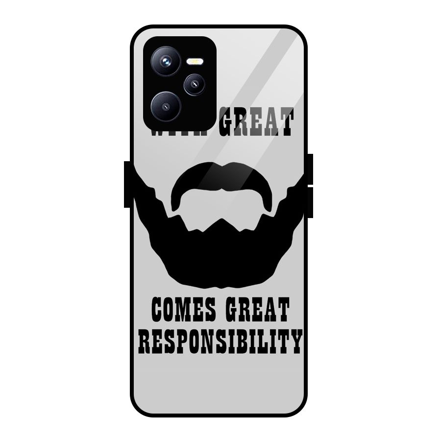 Great Beard Great Responsibility Glass Back Case for Realme C35