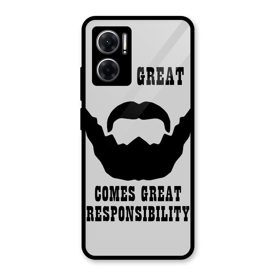 Great Beard Great Responsibility Glass Back Case for Redmi 11 Prime 5G