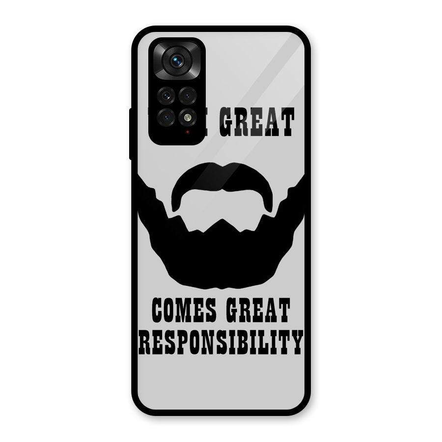 Great Beard Great Responsibility Glass Back Case for Redmi Note 11S
