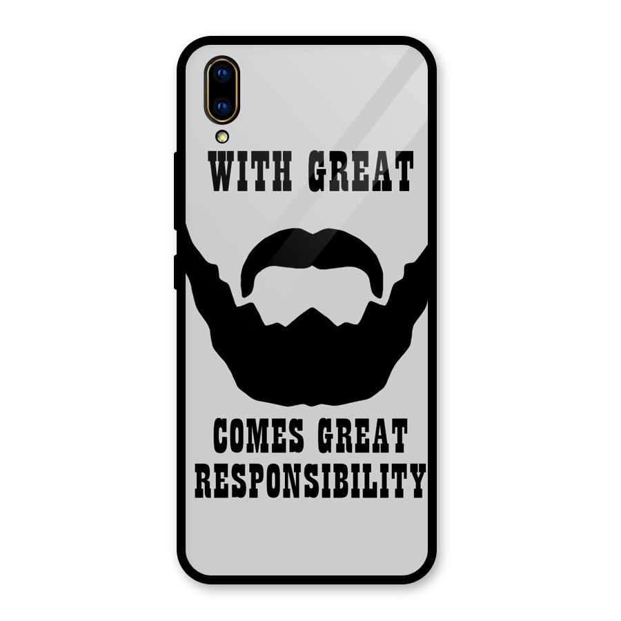 Great Beard Great Responsibility Glass Back Case for Vivo V11 Pro
