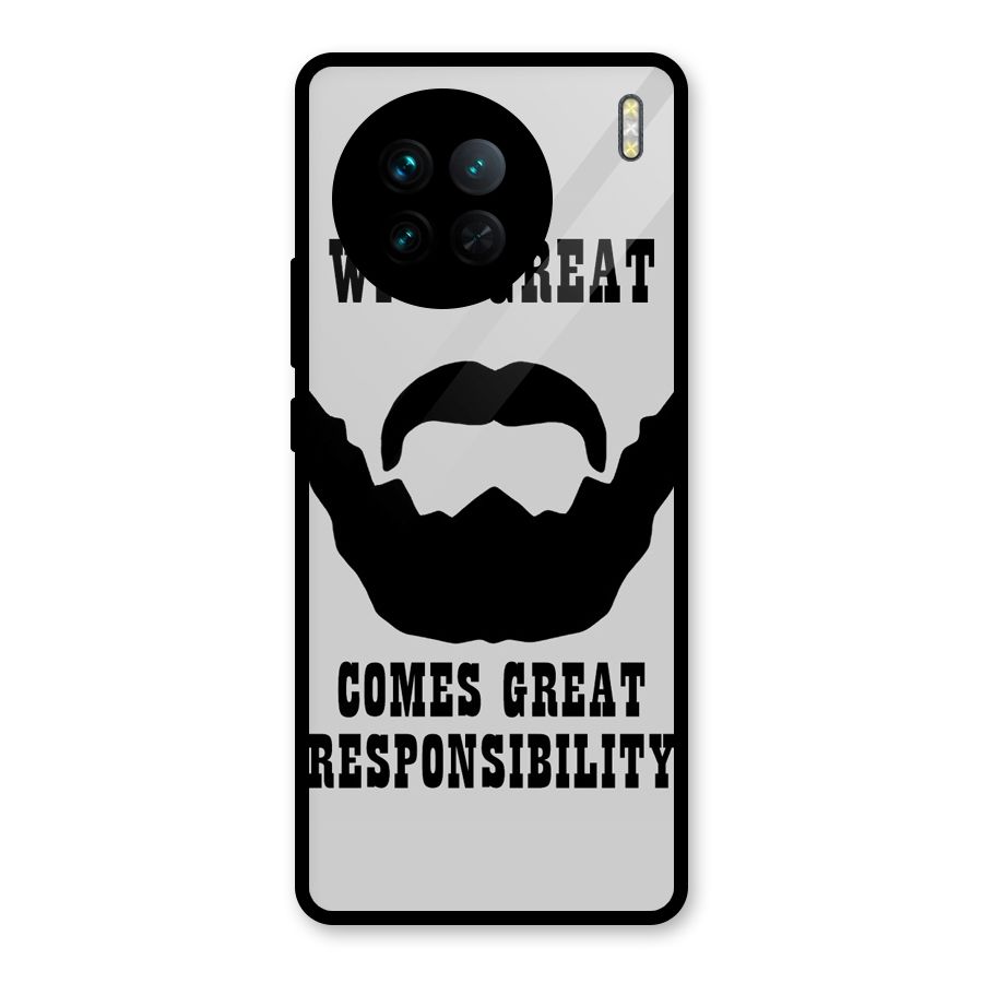 Great Beard Great Responsibility Glass Back Case for Vivo X90