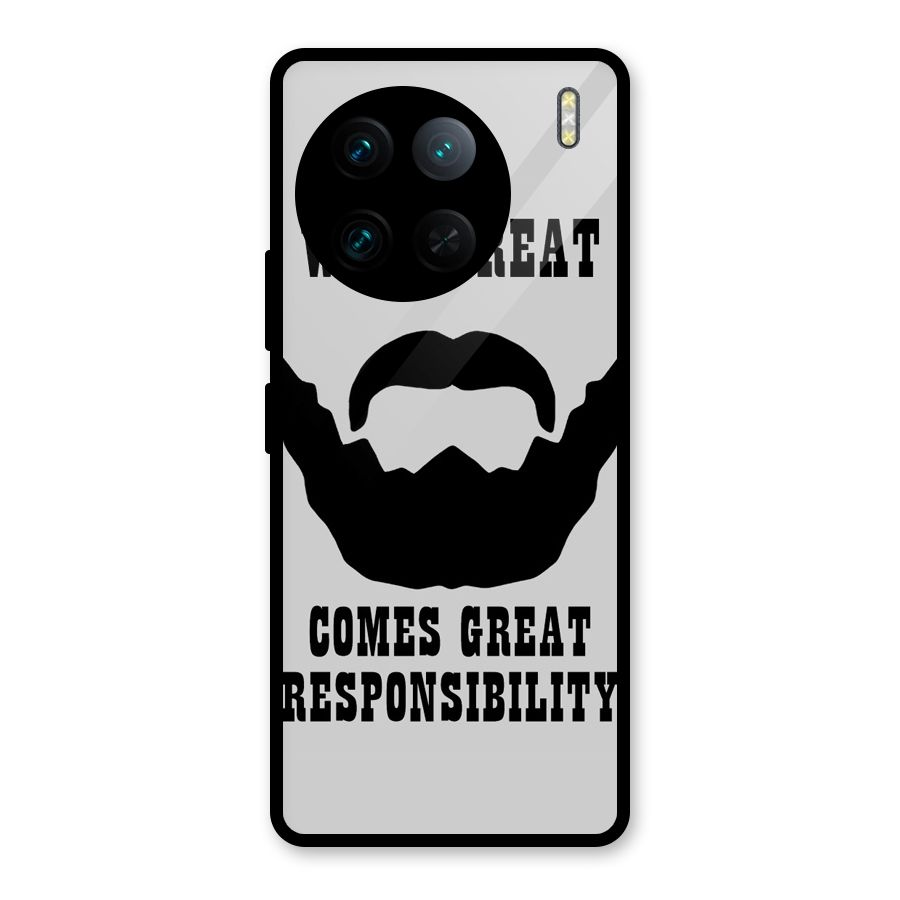 Great Beard Great Responsibility Glass Back Case for Vivo X90 Pro