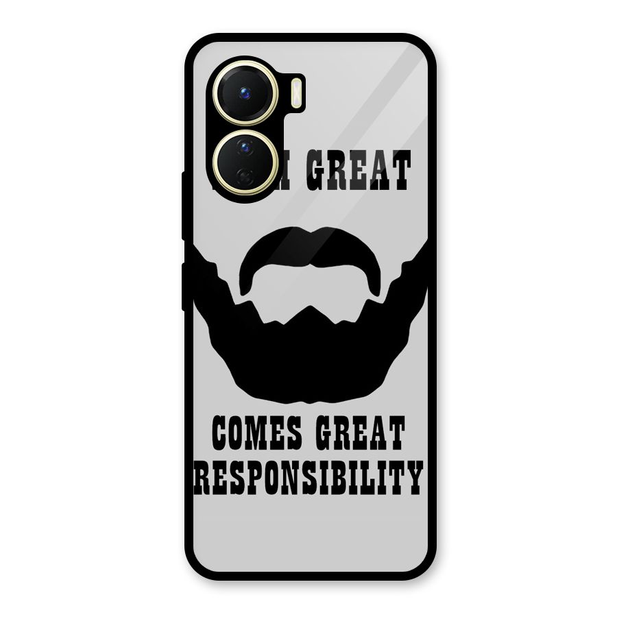 Great Beard Great Responsibility Glass Back Case for Vivo Y16