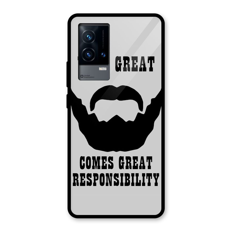Great Beard Great Responsibility Glass Back Case for iQOO 9 5G