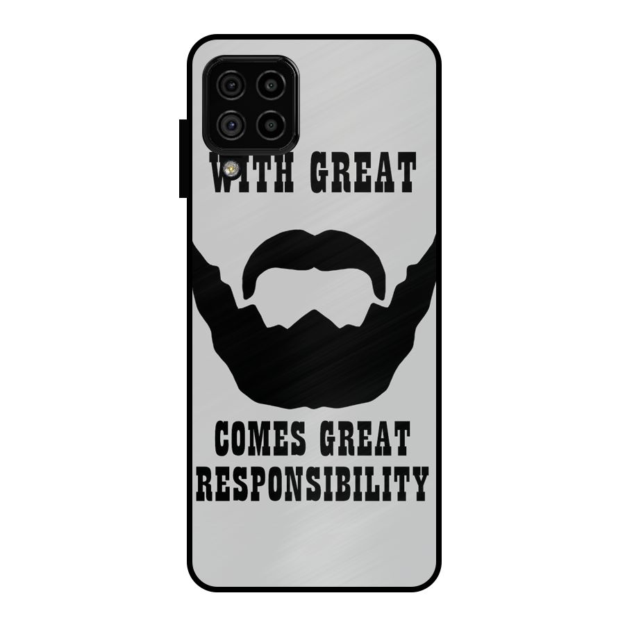 Great Beard Great Responsibility Metal Back Case for Galaxy A22 4G