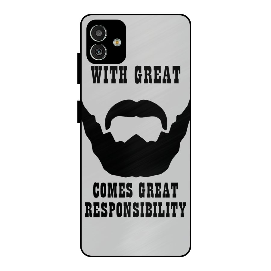 Great Beard Great Responsibility Metal Back Case for Galaxy M13 5G