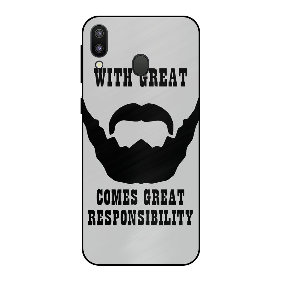 Great Beard Great Responsibility Metal Back Case for Galaxy M20