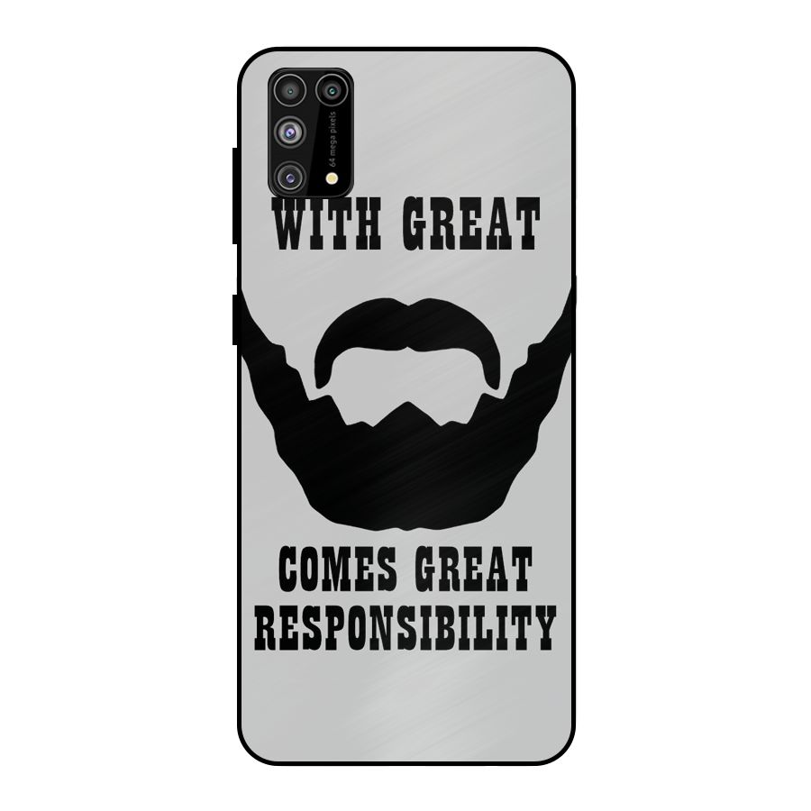 Great Beard Great Responsibility Metal Back Case for Galaxy M31