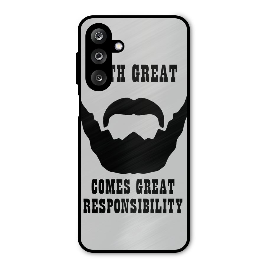 Great Beard Great Responsibility Metal Back Case for Galaxy M36