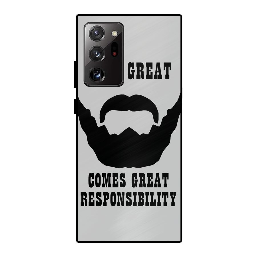 Great Beard Great Responsibility Metal Back Case for Galaxy Note 20 Ultra