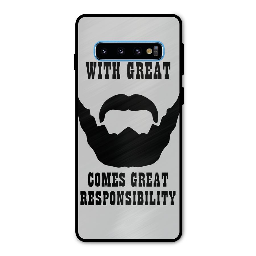 Great Beard Great Responsibility Metal Back Case for Galaxy S10