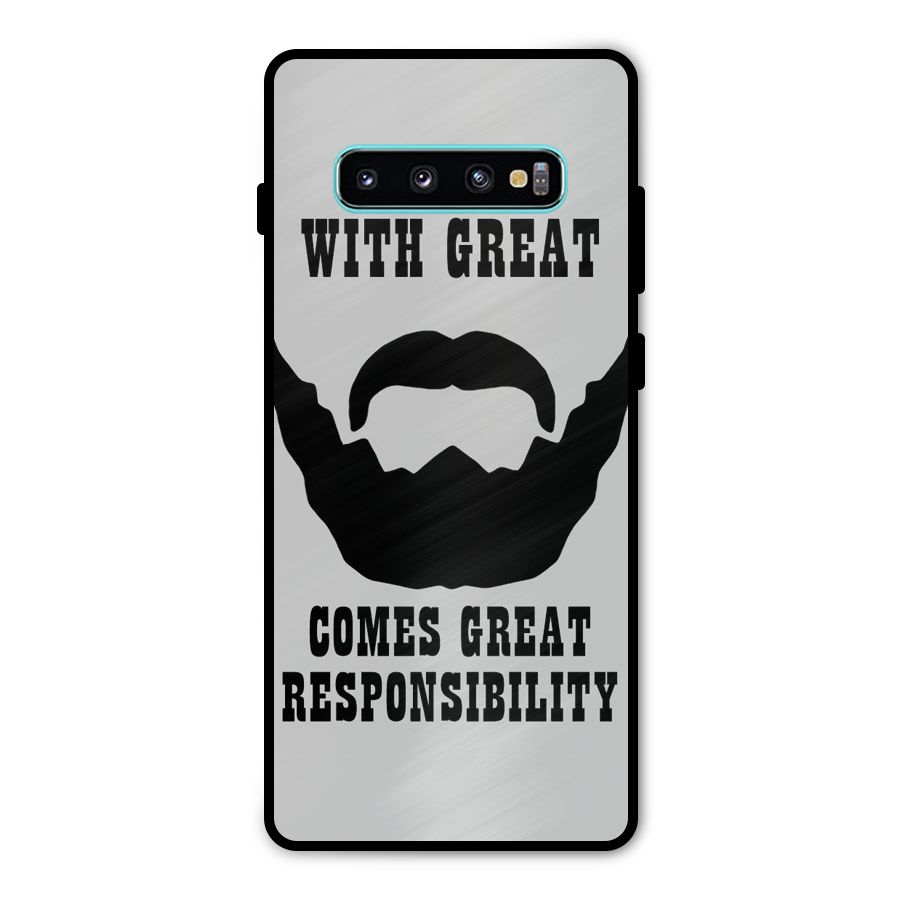 Great Beard Great Responsibility Metal Back Case for Galaxy S10 Plus