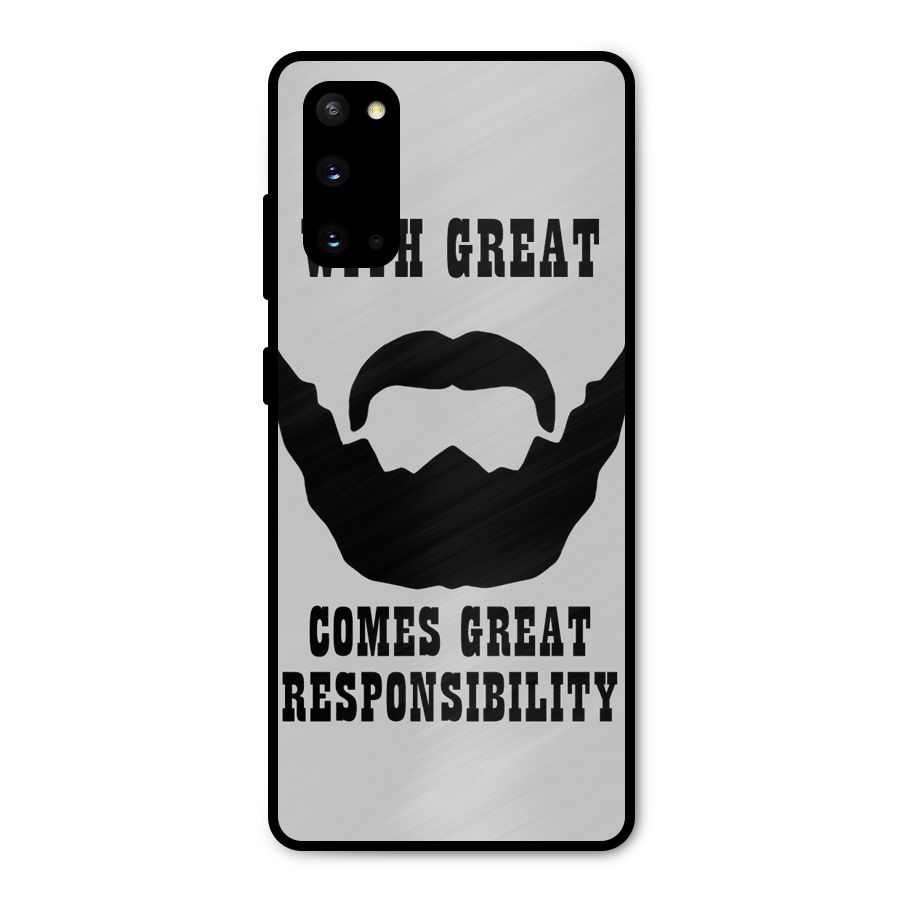 Great Beard Great Responsibility Metal Back Case for Galaxy S20