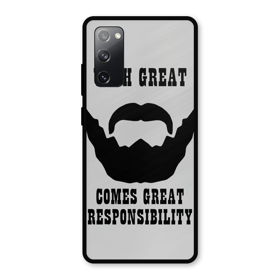Great Beard Great Responsibility Metal Back Case for Galaxy S20 FE 5G