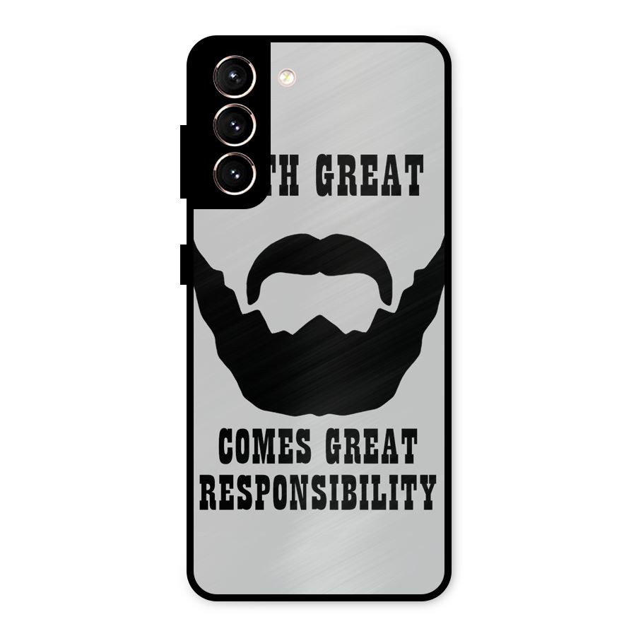 Great Beard Great Responsibility Metal Back Case for Galaxy S21 5G