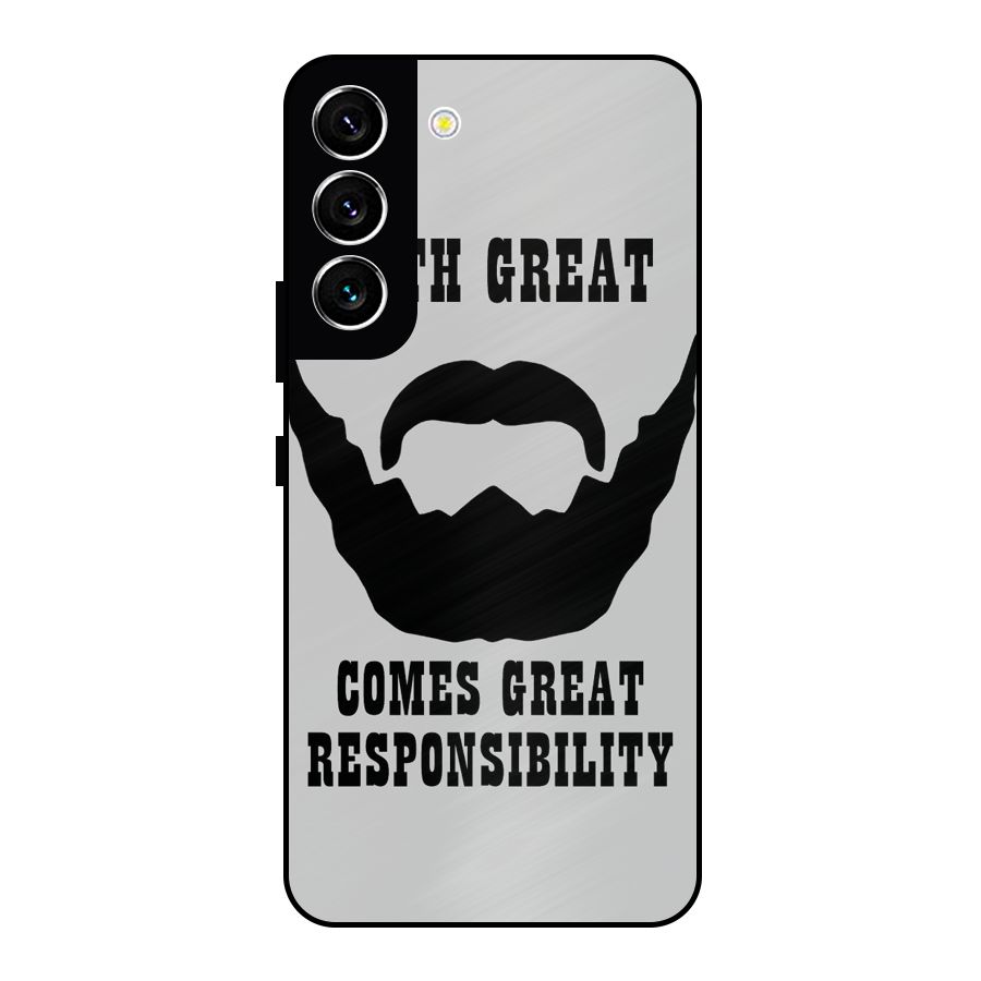 Great Beard Great Responsibility Metal Back Case for Galaxy S22 5G