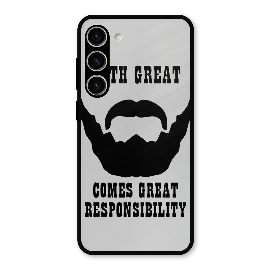 Great Beard Great Responsibility Metal Back Case for Galaxy S23 Plus