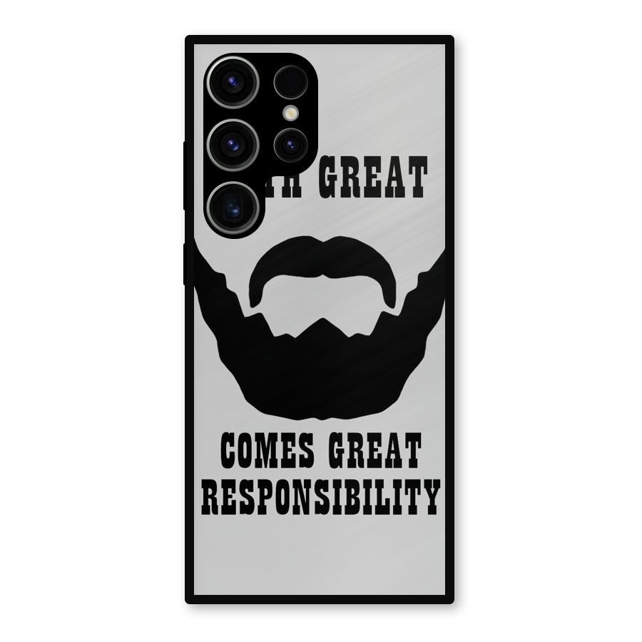 Great Beard Great Responsibility Metal Back Case for Galaxy S23 Ultra