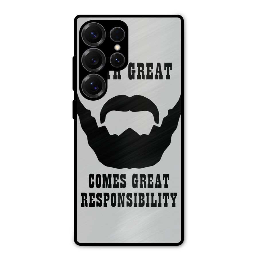 Great Beard Great Responsibility Metal Back Case for Galaxy S25 Ultra