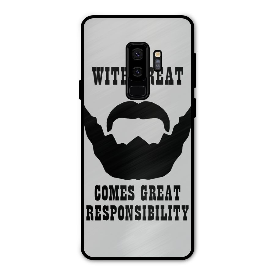 Great Beard Great Responsibility Metal Back Case for Galaxy S9 Plus