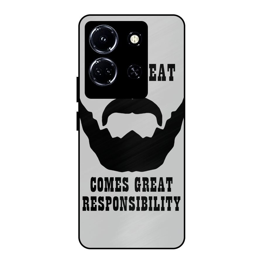 Great Beard Great Responsibility Metal Back Case for Infinix Note 30 5G