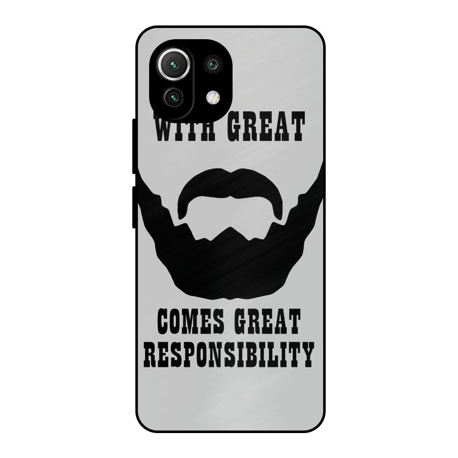 Great Beard Great Responsibility Metal Back Case for Mi 11 Lite NE 5G