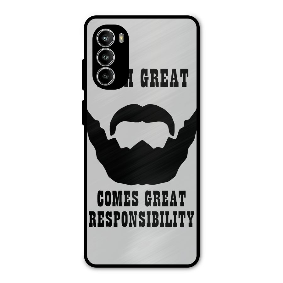 Great Beard Great Responsibility Metal Back Case for Moto G52