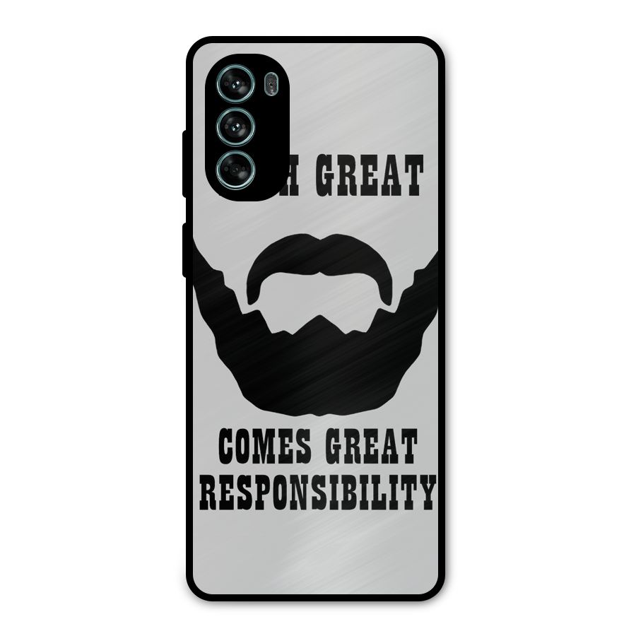 Great Beard Great Responsibility Metal Back Case for Moto G62
