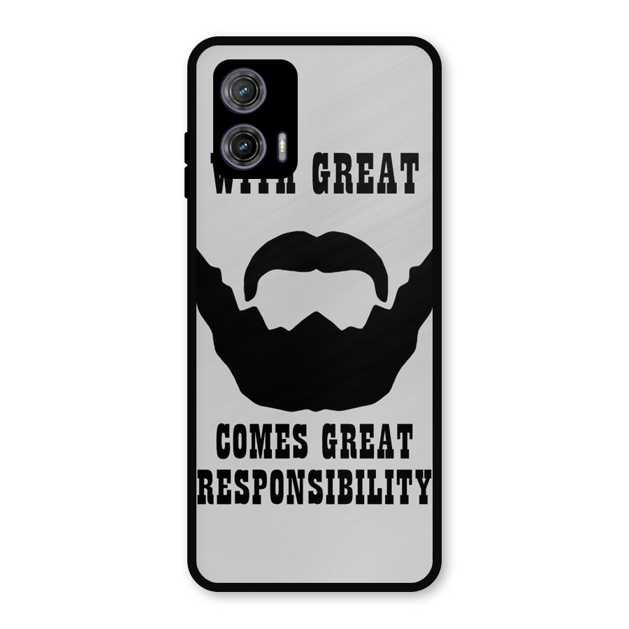 Great Beard Great Responsibility Metal Back Case for Moto G73