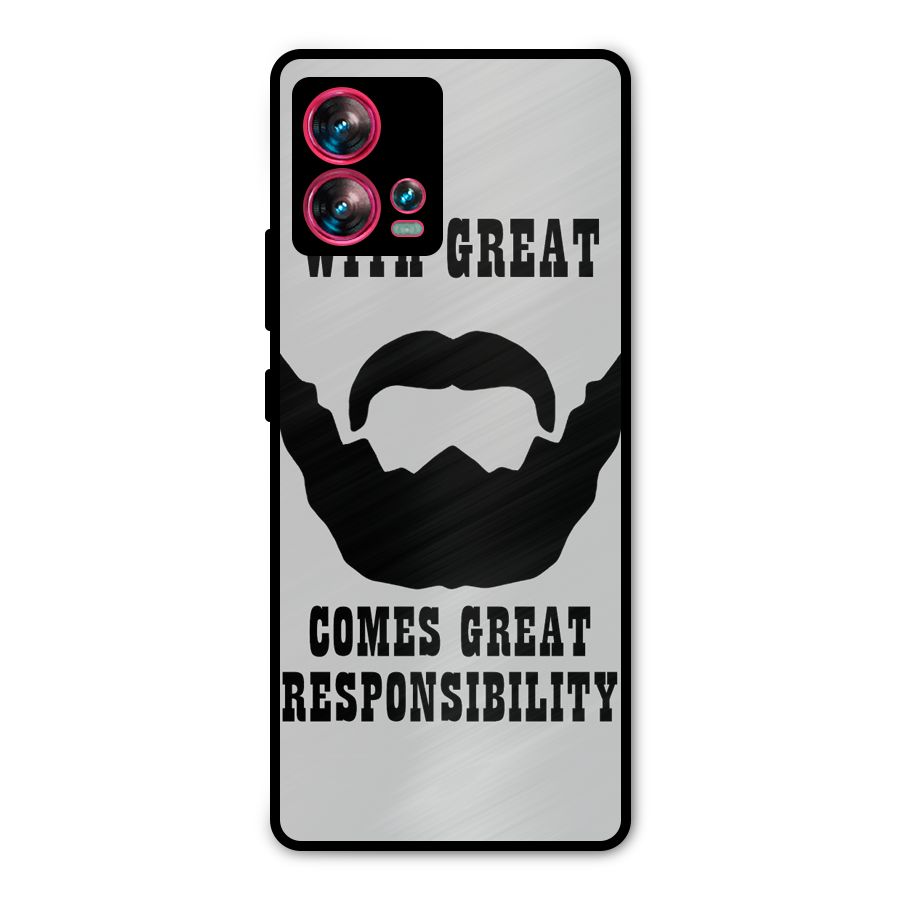 Great Beard Great Responsibility Metal Back Case for Motorola Edge 30 Fusion