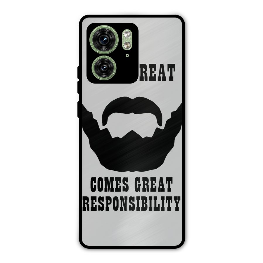 Great Beard Great Responsibility Metal Back Case for Motorola Edge 40 5G