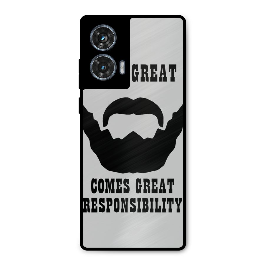 Great Beard Great Responsibility Metal Back Case for Motorola Edge 50 Fusion