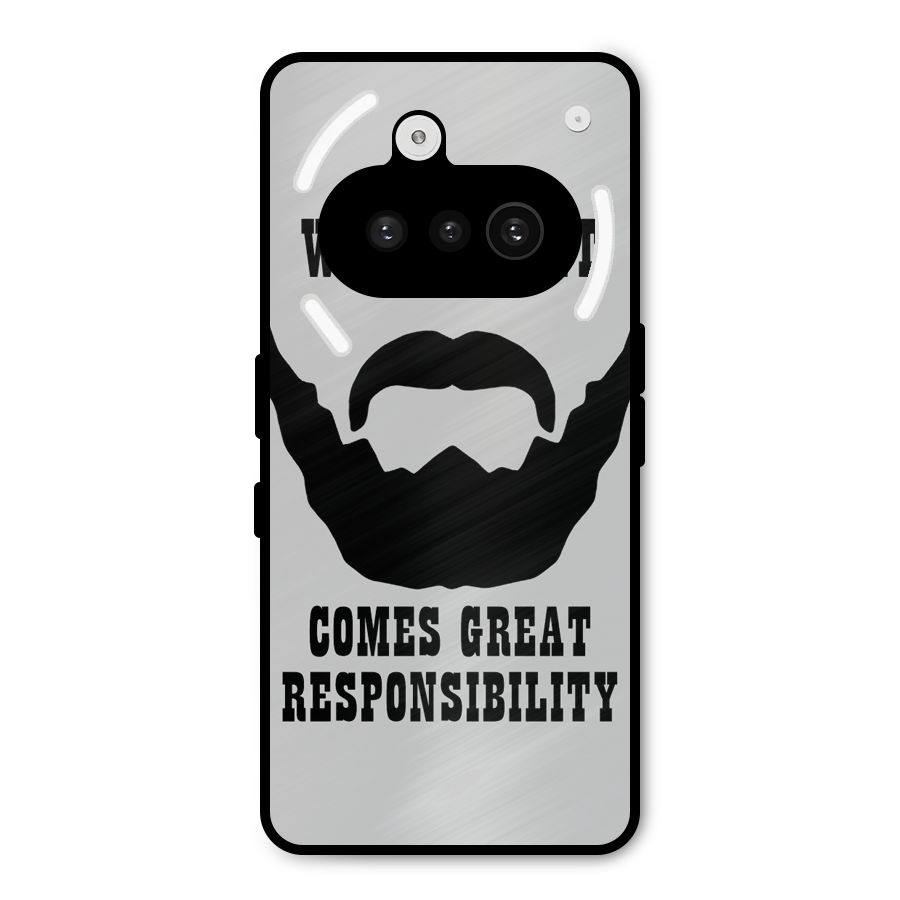Great Beard Great Responsibility Metal Back Case for Nothing Phone 3a