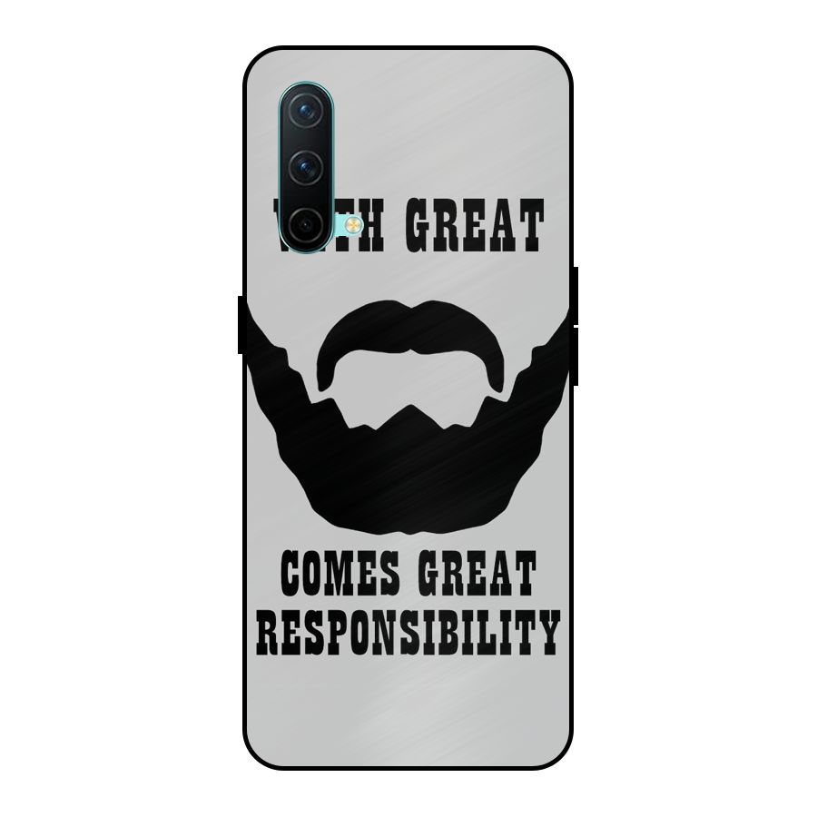 Great Beard Great Responsibility Metal Back Case for OnePlus Nord CE 5G