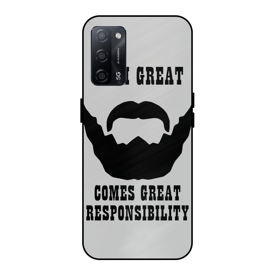 Great Beard Great Responsibility Metal Back Case for Oppo A53s 5G