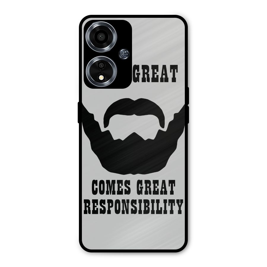 Great Beard Great Responsibility Metal Back Case for Oppo A59