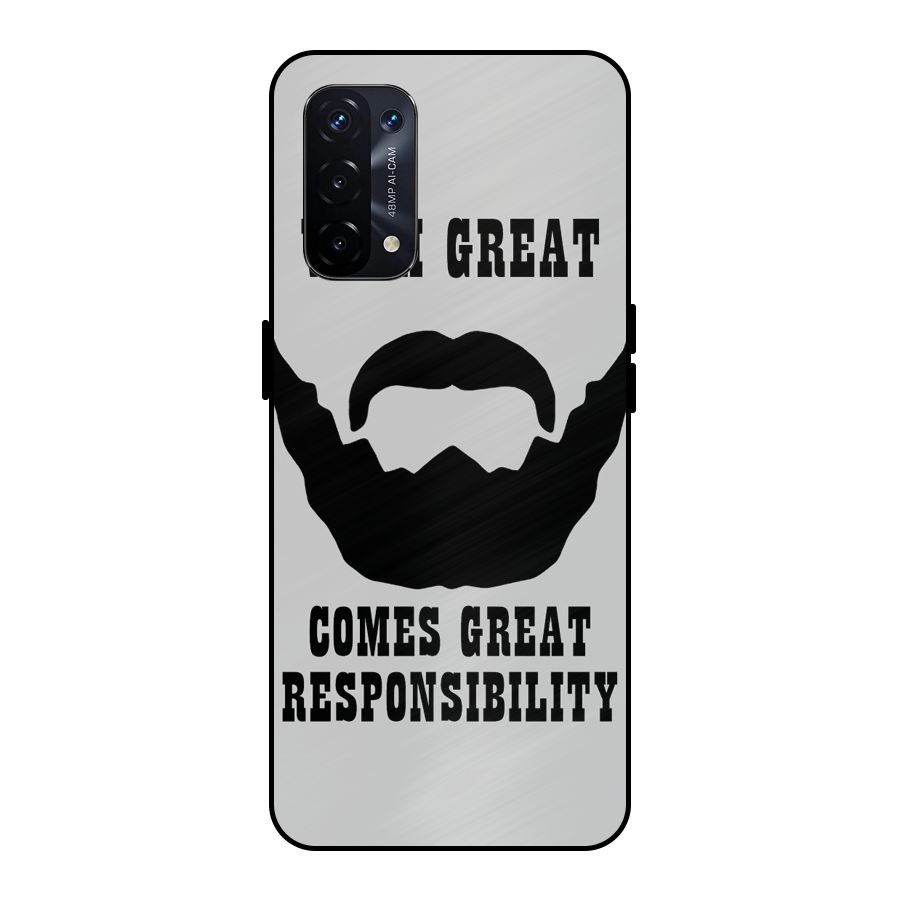 Great Beard Great Responsibility Metal Back Case for Oppo A74 5G
