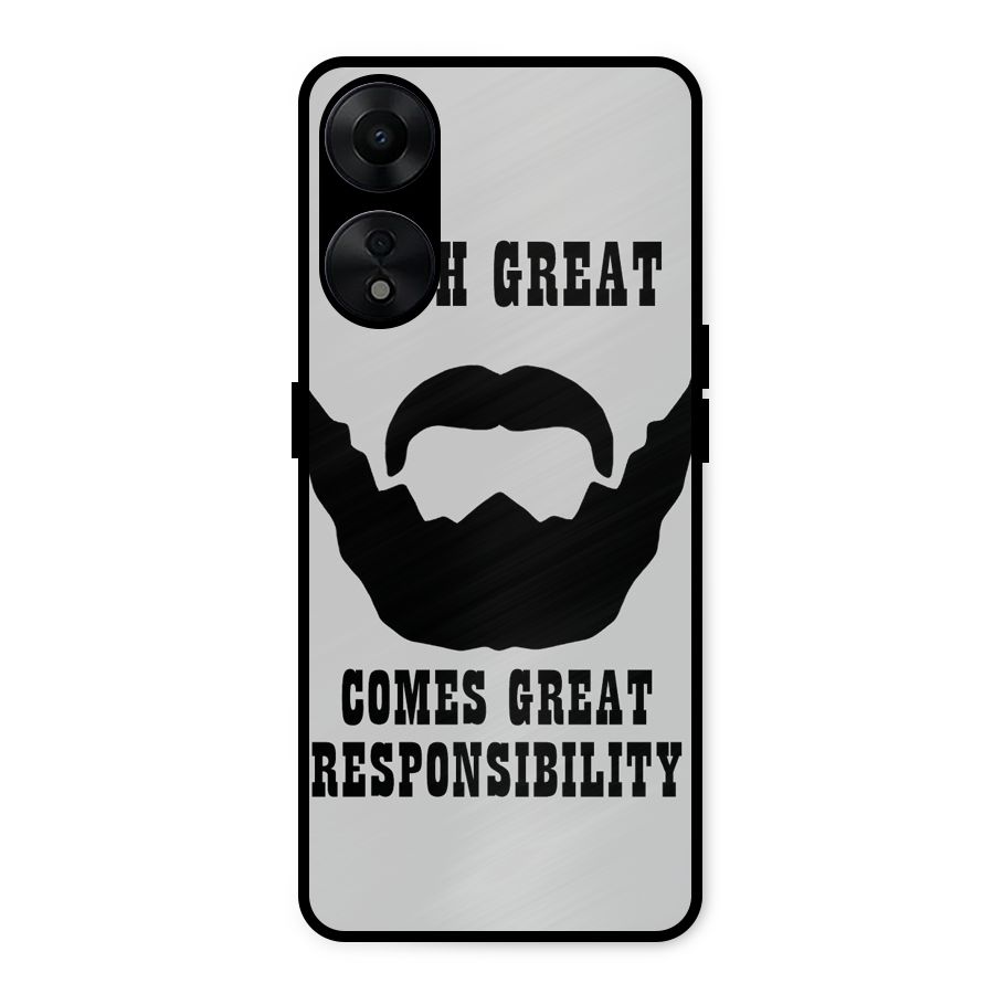 Great Beard Great Responsibility Metal Back Case for Oppo A78 5G