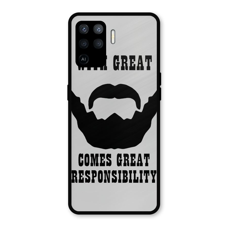 Great Beard Great Responsibility Metal Back Case for Oppo F19 Pro