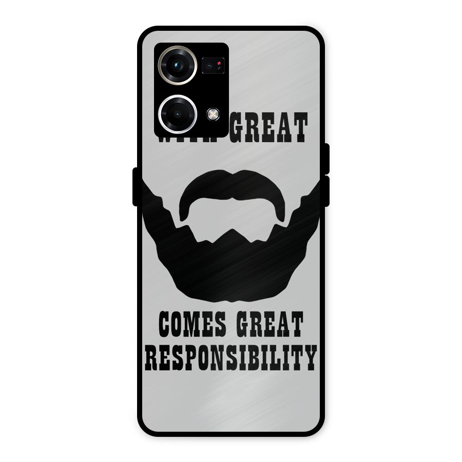 Great Beard Great Responsibility Metal Back Case for Oppo F21 Pro 4G