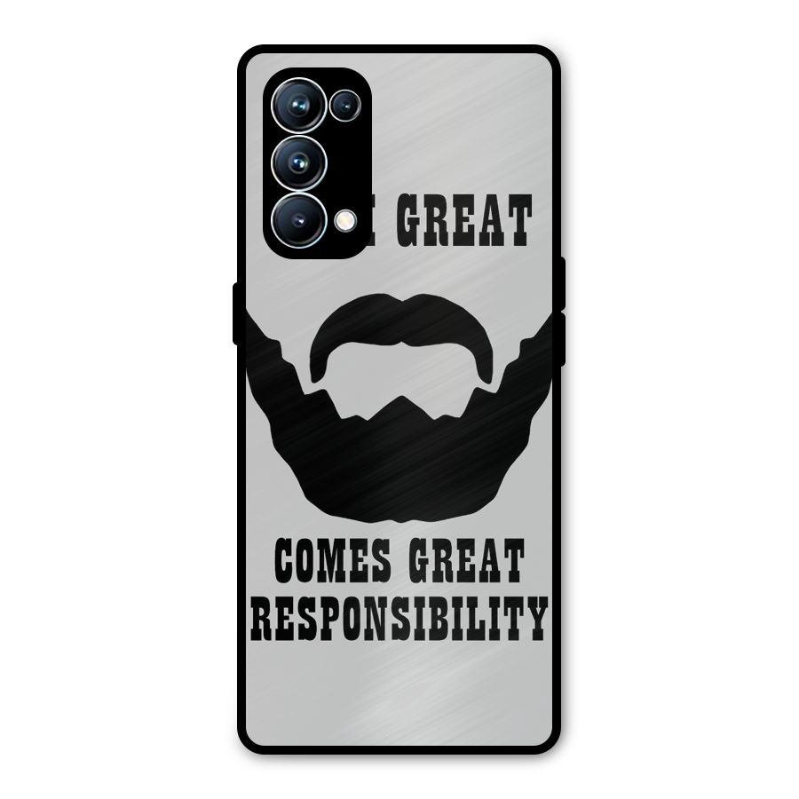 Great Beard Great Responsibility Metal Back Case for Oppo Reno5 Pro 5G