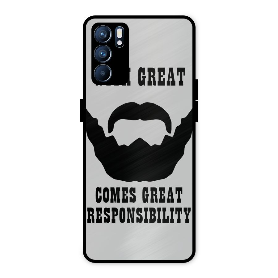 Great Beard Great Responsibility Metal Back Case for Oppo Reno6 5G