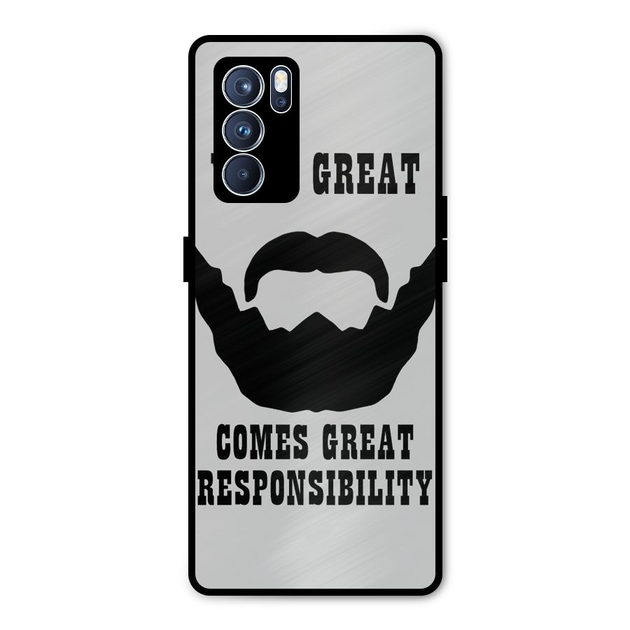 Great Beard Great Responsibility Metal Back Case for Oppo Reno6 Pro 5G