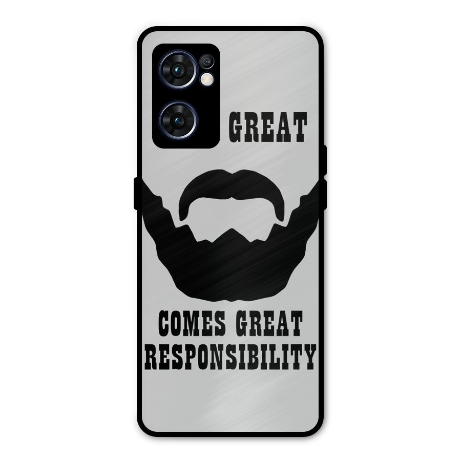 Great Beard Great Responsibility Metal Back Case for Oppo Reno7 5G