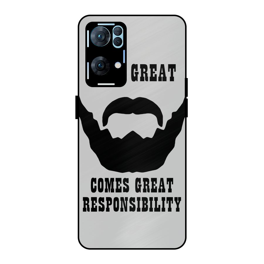 Great Beard Great Responsibility Metal Back Case for Oppo Reno7 Pro 5G
