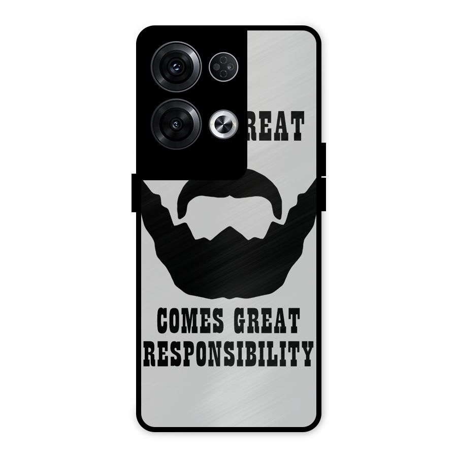Great Beard Great Responsibility Metal Back Case for Oppo Reno8 Pro 5G