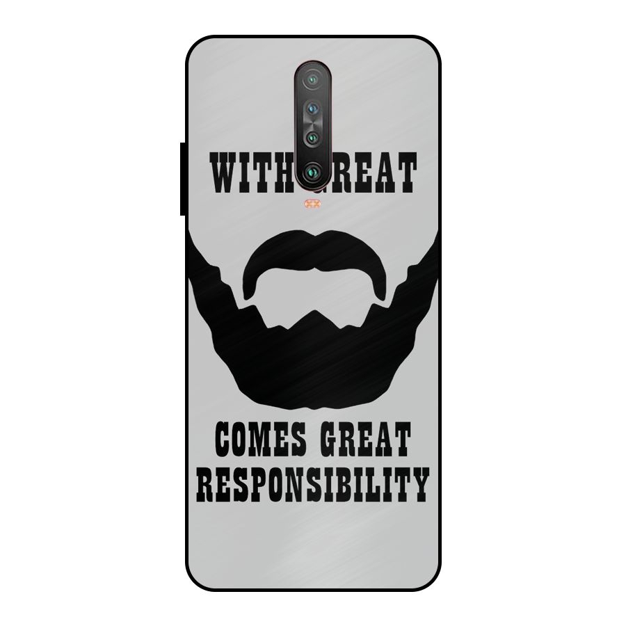 Great Beard Great Responsibility Metal Back Case for Poco X2