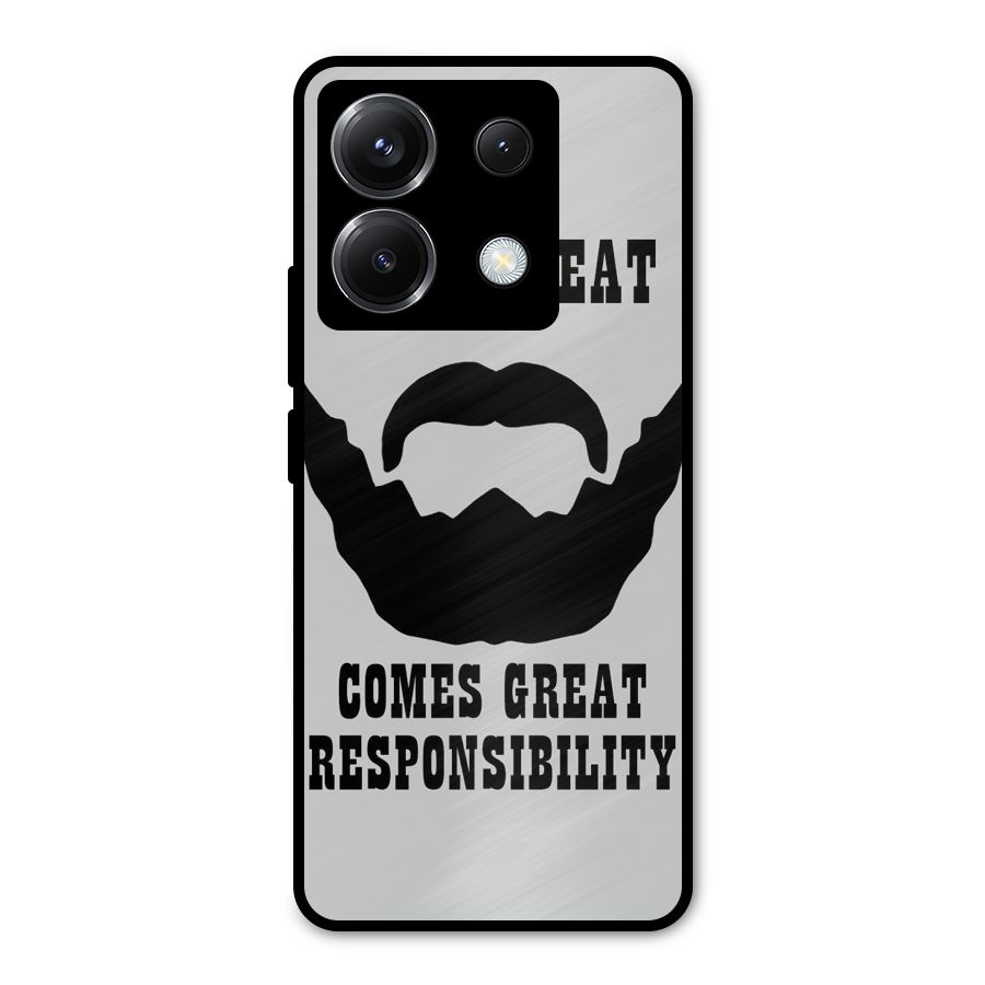 Great Beard Great Responsibility Metal Back Case for Poco X6